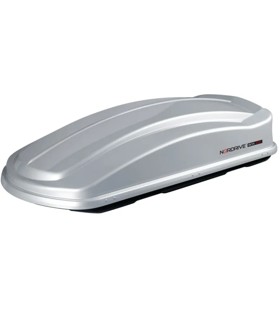 Nordrive Portaggio|Box tetto per auto 630 litri in abs argento lucido - n60026