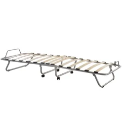 Letti E Comodini|Brandina pieghevole dormir con doghe in legno e materasso 80x190 cm