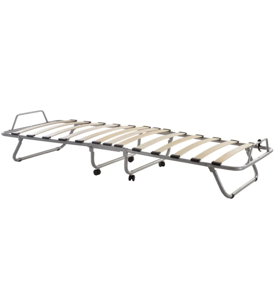 Letti E Comodini|Brandina pieghevole dormir con doghe in legno e materasso 80x190 cm