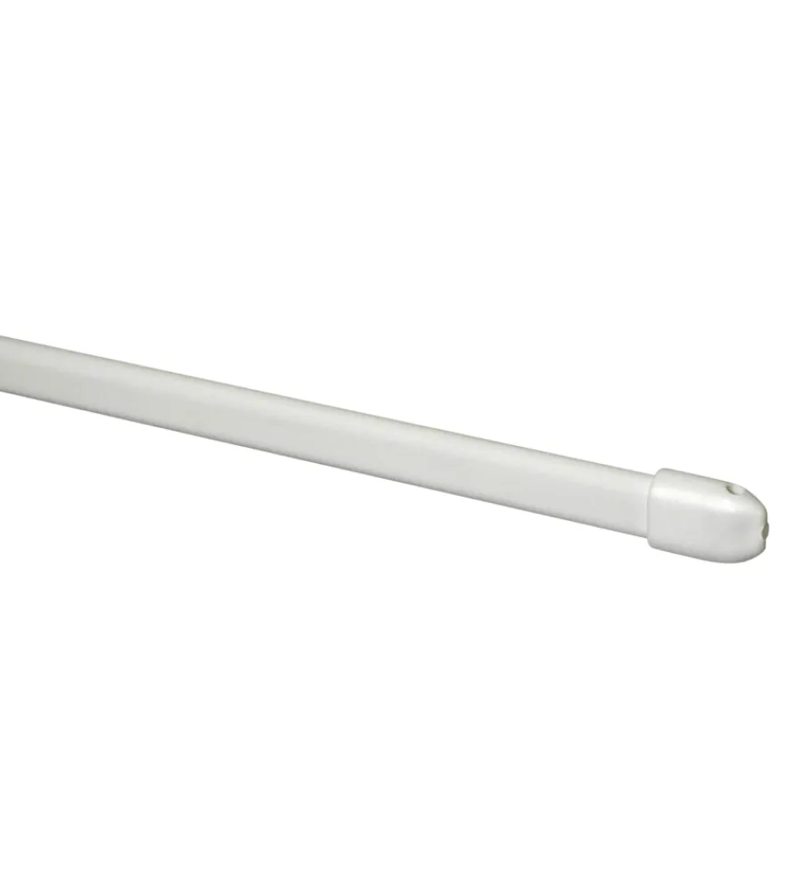 Tessile D'Arredo- Bris astina piatta in acciaio plasticato bianca estensibile da 40 a 60 cm