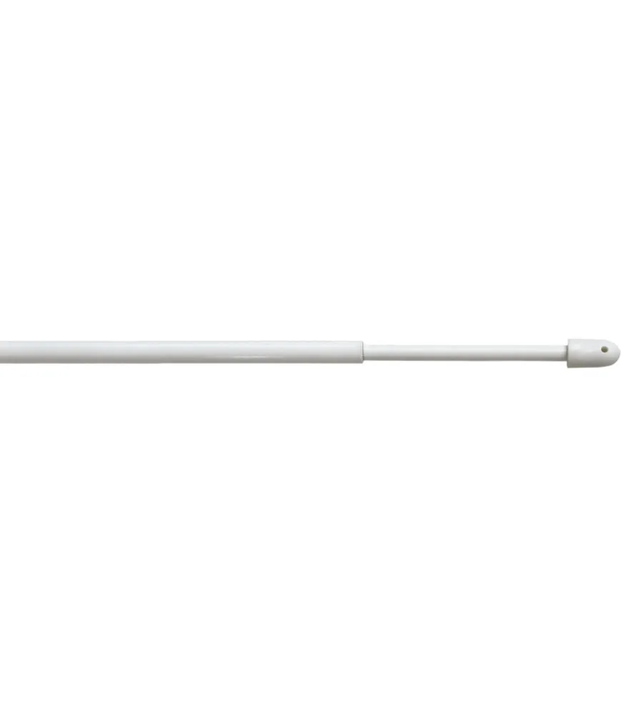 Tessile D'Arredo- Bris astina tonda in acciaio plasticato bianca estensibile da 60 a 80 cm