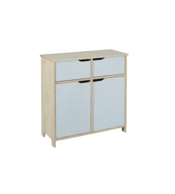 New Buffet 2 ante e 2 cassetti in legno e mdf bianco latte, 80x80x40cm Credenze E Buffet