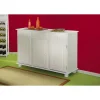 Credenze E Buffet|Buffet 3 ante e 3 cassetti in pino massello bianco, 130x43x87 cm