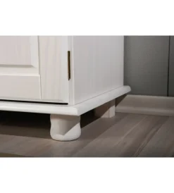 Credenze E Buffet|Buffet 3 ante e 3 cassetti in pino massello bianco, 130x43x87 cm