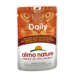 Almo Nature Alimenti Umido Gatto|Busta da 70 gr. pollo e anatra, alimento umido per gatti.