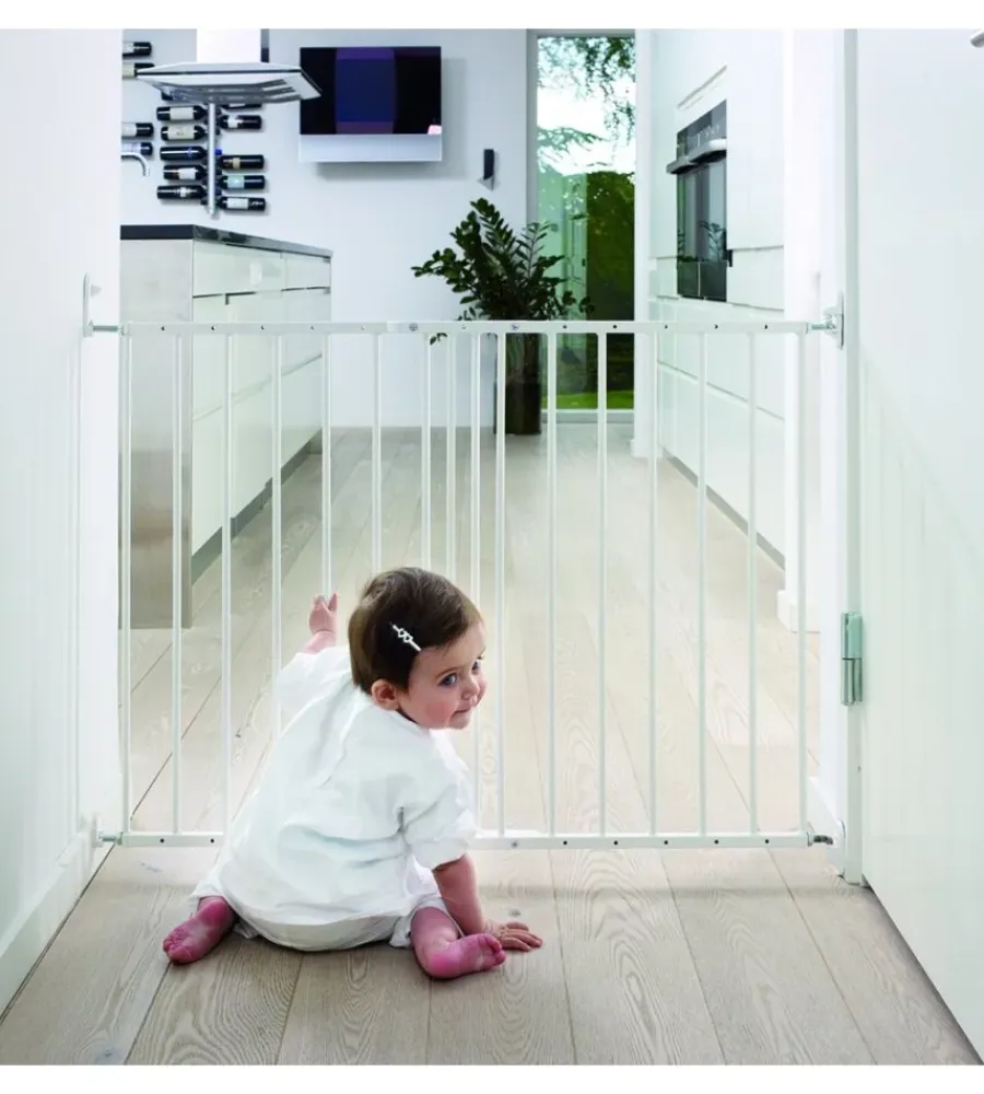 Cancelletti- Cancelletto di sicurezza per bambini armonia "bimbi smart" in metallo verniciato colore bianco 59x76 cm
