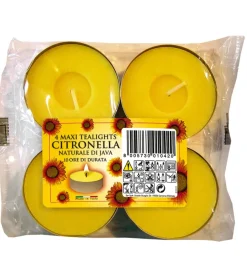 Decorazione Ambienti|Candela alla citronella "corfu maxi tealights" 4 candele