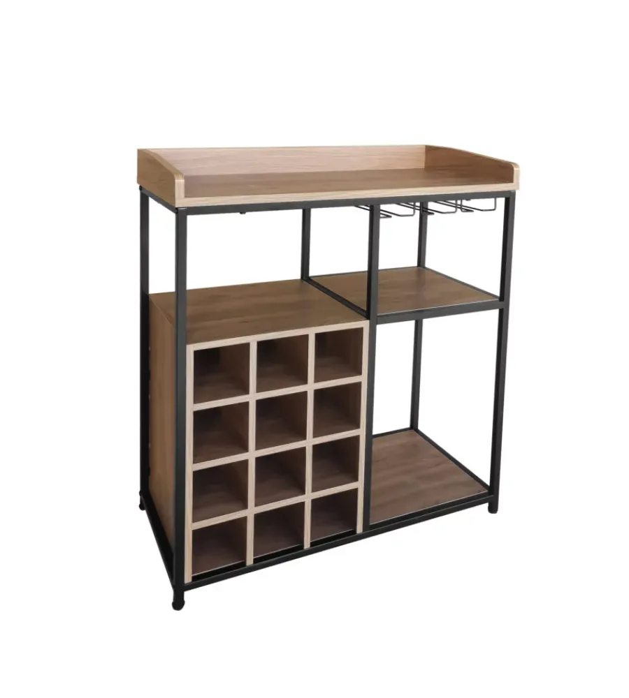 Cantinette Portabottiglie- Cantinetta metallo nero, 70x34x82 cm