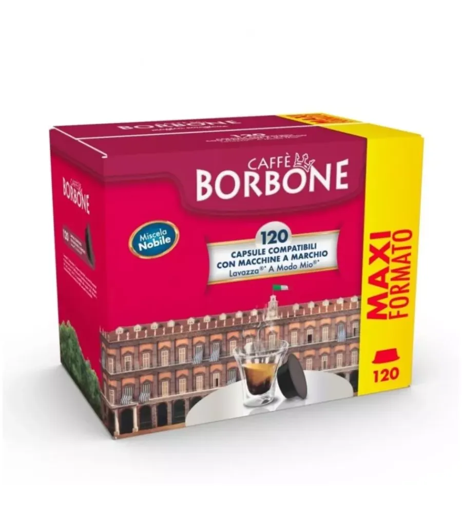 Caffè Borbone Piccoli Elettrodomestici|Capsule "miscela nobile" compatibili con lavazza "a modo mio", 120 pezzi