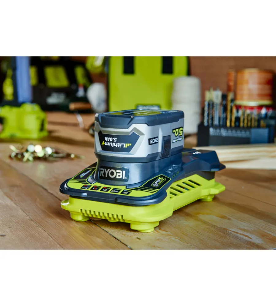Batterie E Caricatori Per Elettroutensili-Ryobi Caricabatterie singolo rapido "rc18150" 18v