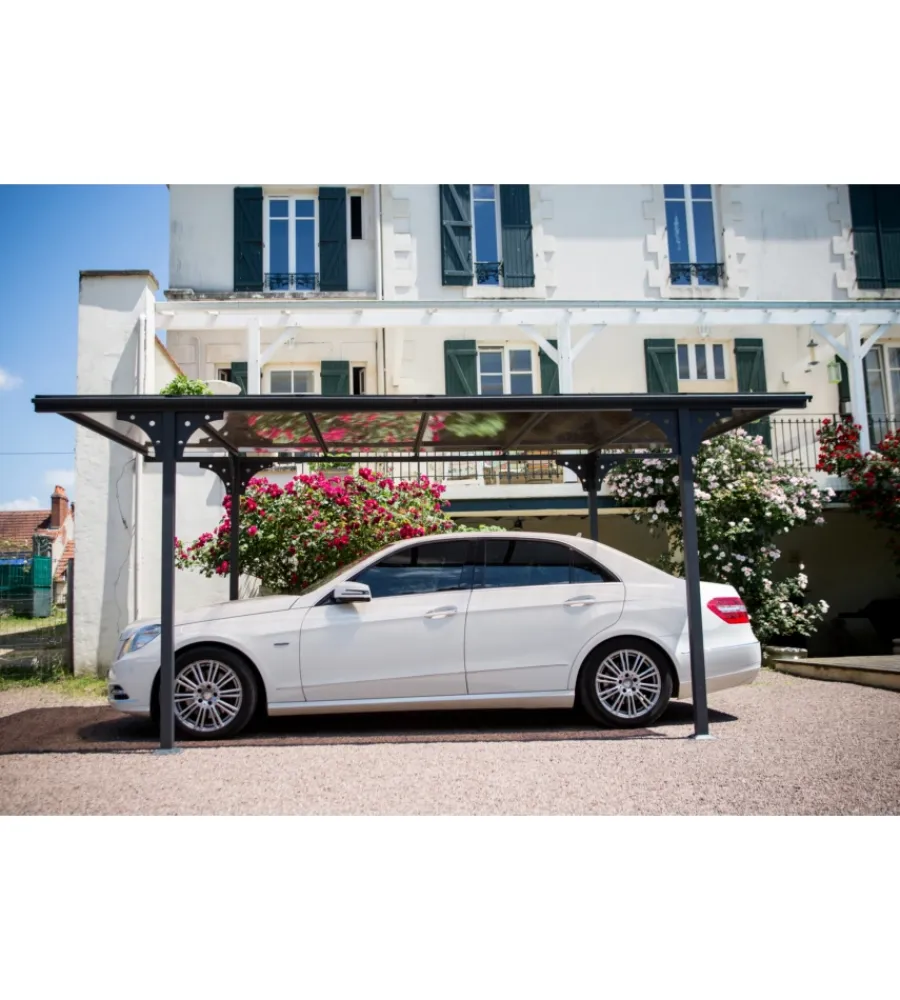 Coperture Per Esterno E Accessori-Habrita Carport auto in alluminio e policarbonato "car 3050 altp t" 5,00x2,88x2,32 mt