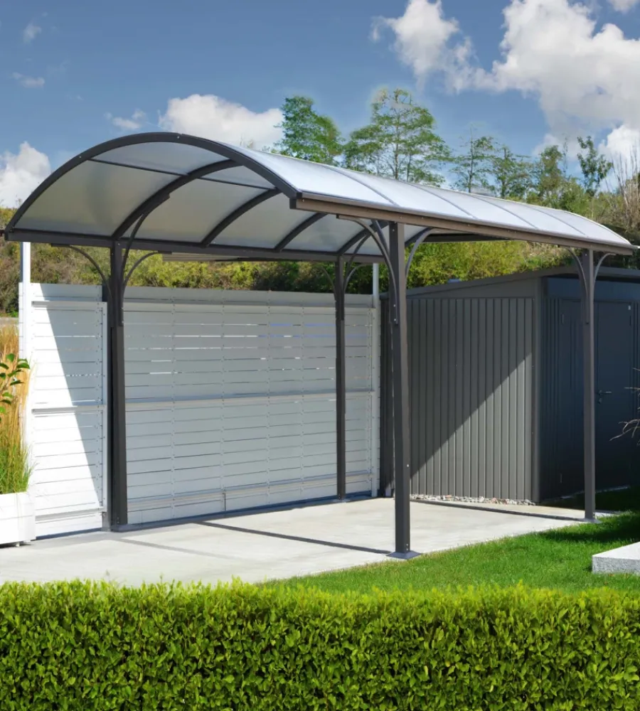 Discount Carport auto in alluminio e policarbonato 1 posto 4,85x3,00x2,53 m Coperture Per Esterno E Accessori