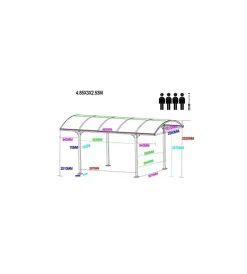 Discount Carport auto in alluminio e policarbonato 1 posto 4,85x3,00x2,53 m Coperture Per Esterno E Accessori
