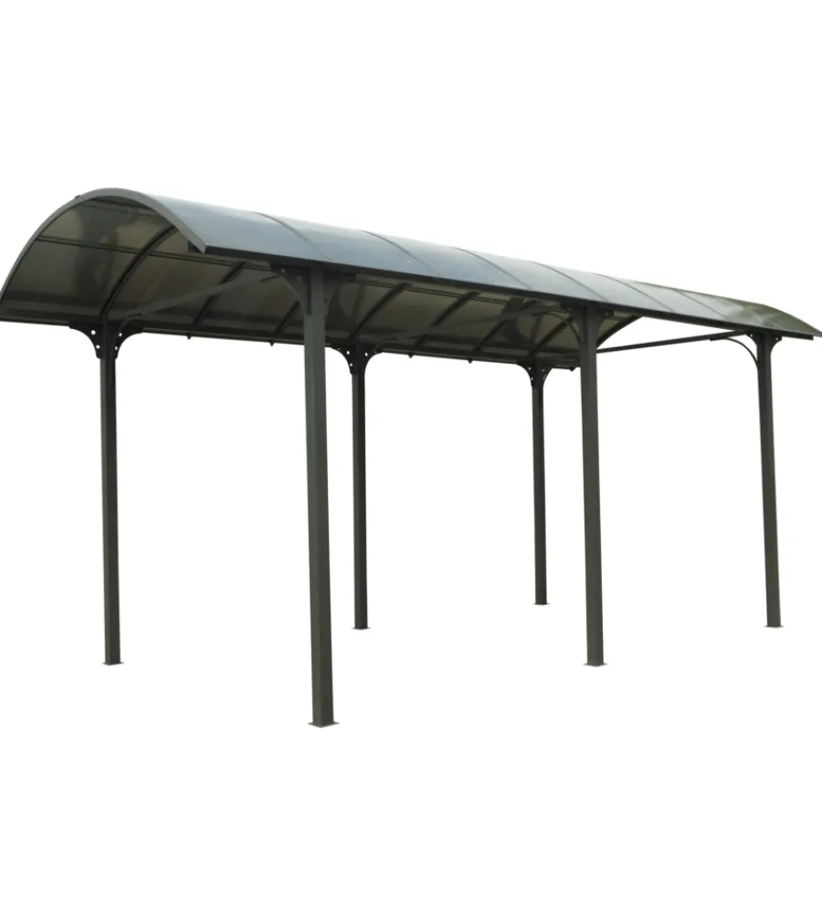 Habrita Coperture Per Esterno E Accessori|Carport auto in alluminio e policarbonato "car 3676 alcc t" 1 posto 3,59x7,62x3,60 mt