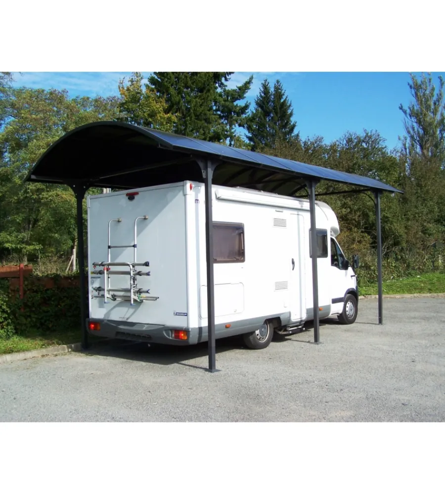Habrita Coperture Per Esterno E Accessori|Carport auto in alluminio e policarbonato "car 3676 alcc t" 1 posto 3,59x7,62x3,60 mt
