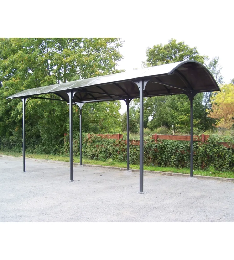 Habrita Coperture Per Esterno E Accessori|Carport auto in alluminio e policarbonato "car 3676 alcc t" 1 posto 3,59x7,62x3,60 mt