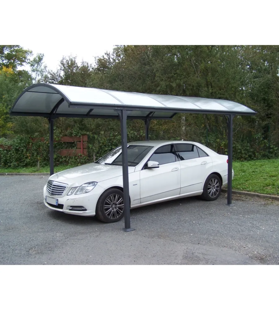 Hot Carport auto in alluminio e policarbonato "car 3048 alrp t" 1 posto 4,85x3,01x2,50 mt Coperture Per Esterno E Accessori