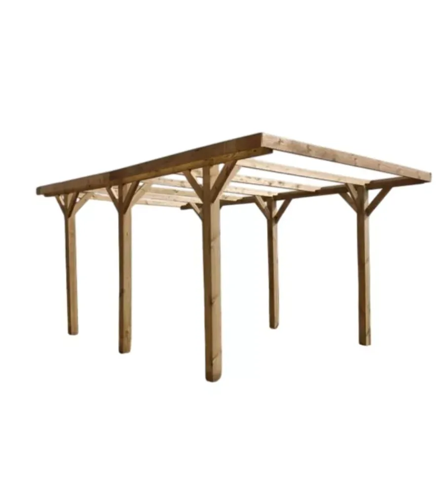Best Carport auto in legno senza copertura 1 posto 3,04x5,12x2,33 mt Coperture Per Esterno E Accessori