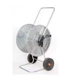 Irrigazione|Carrello avvolgitubo manuale in acciaio 110 mt