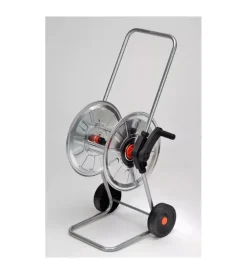 Irrigazione- Carrello avvolgitubo manuale in acciaio 50 mt