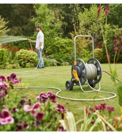 Irrigazione|Carrello avvolgitubo manuale assemblato con tubo da 20 metri e diametro 12,5 mm
