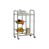 Cucina- Carrello da cucina bianco e grigio con ruote, 57x30x85 cm