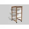 Cucina|Carrello "guido" in legno di faggio, 85x49x34 cm