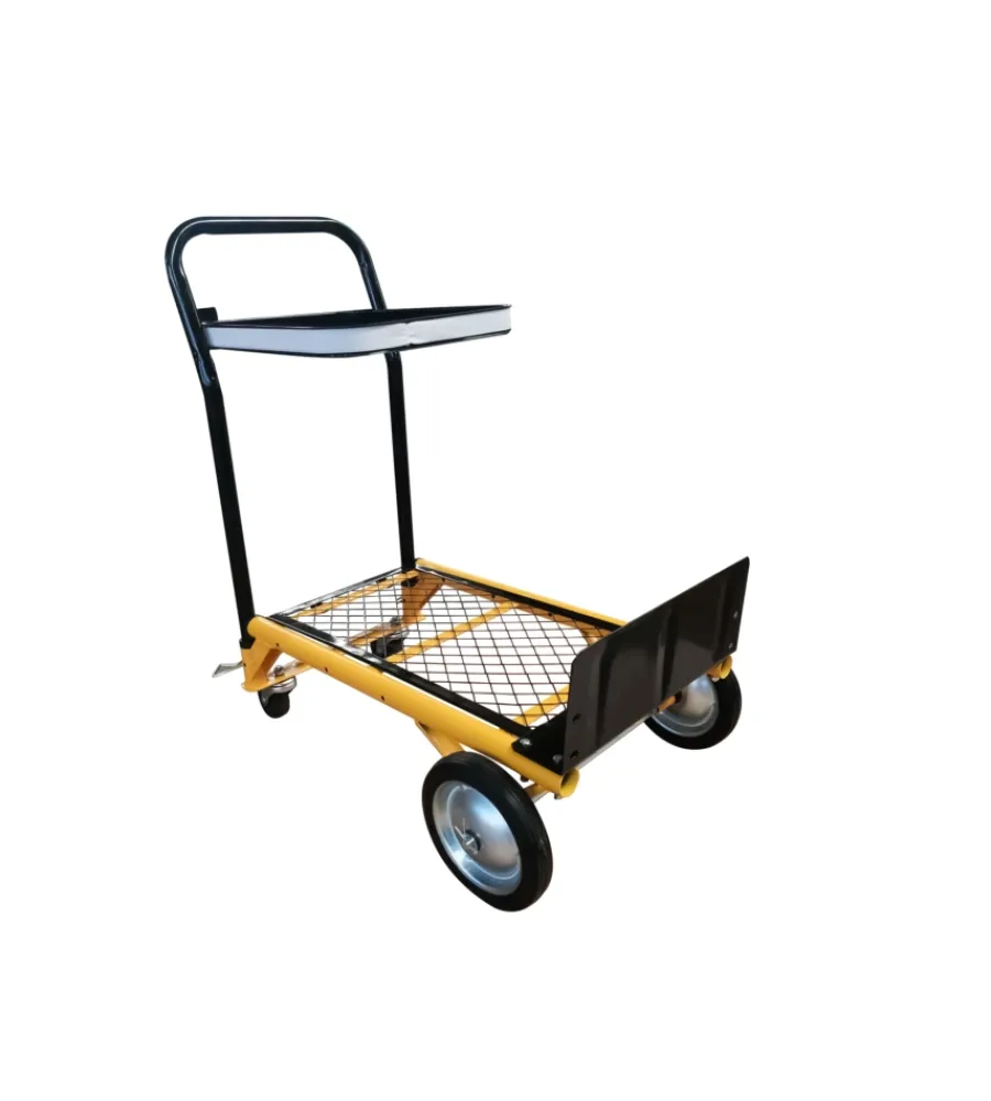 Attrezzatura Giardinaggio|Carrello multifunzione essenza in acciaio portata 45 kg 99x38x31 cm