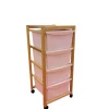 Online Carrello multifunzione in legno di faggio naturale 37x37x83 cm Cucina