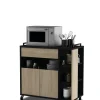 Cucina- Carrello multifunzione rovere e nero, 78,4x40x79 cm