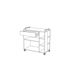 Cucina- Carrello multifunzione rovere e nero, 78,4x40x79 cm