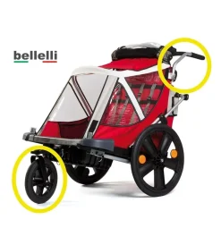Clearance Carrello passeggino per bici bellelli "kit urban" con maniglione Bici