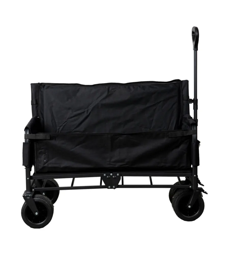 Attrezzatura Giardinaggio-EuroGarden Carrello pieghevole con ruote e funzione panchina in acciaio nero 108x55,5x73 cm