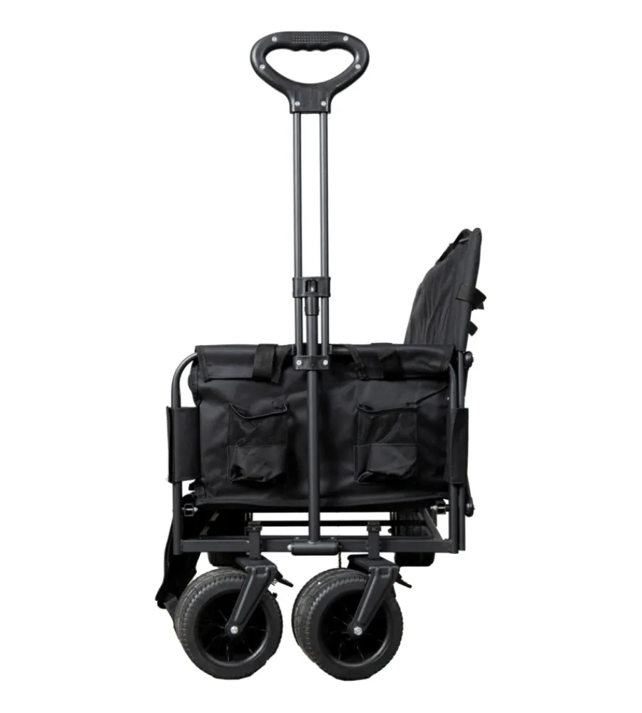 Attrezzatura Giardinaggio-EuroGarden Carrello pieghevole con ruote e funzione panchina in acciaio nero 108x55,5x73 cm