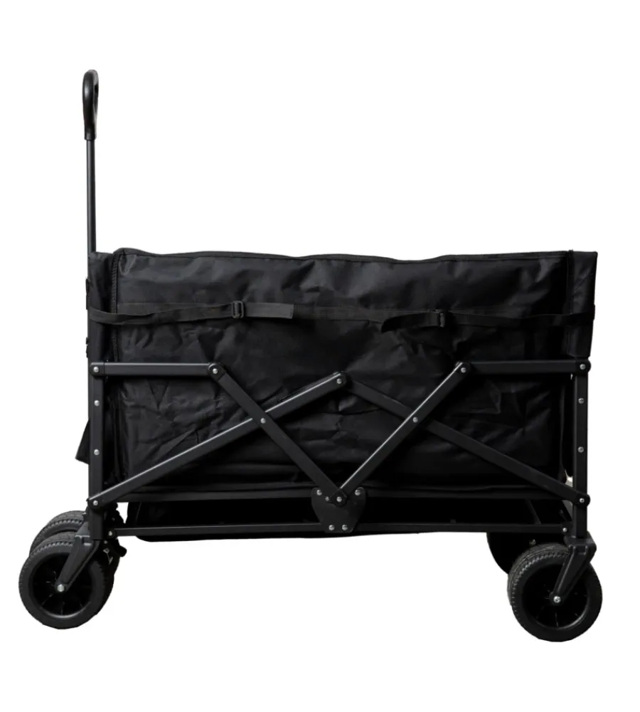 Attrezzatura Giardinaggio-EuroGarden Carrello pieghevole con ruote e funzione panchina in acciaio nero 108x55,5x73 cm