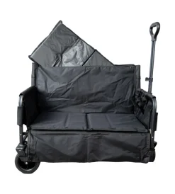 Attrezzatura Giardinaggio-EuroGarden Carrello pieghevole con ruote e funzione panchina in acciaio nero 108x55,5x73 cm