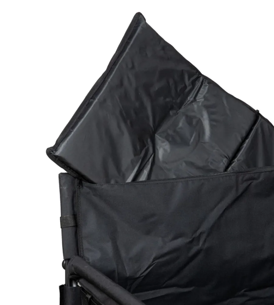 Attrezzatura Giardinaggio-EuroGarden Carrello pieghevole con ruote e funzione panchina in acciaio nero 108x55,5x73 cm