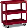 Officina E Garage|Carrello porta attrezzi 3 ripiani essenza rosso 70x35x73 cm