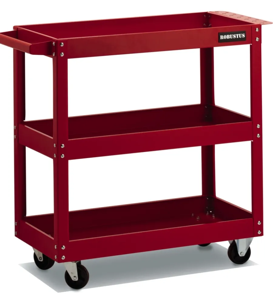 Officina E Garage|Carrello porta attrezzi 3 ripiani essenza rosso 70x35x73 cm