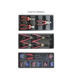 Ama Officina E Garage|Carrello porta attrezzi 4 cassetti 253 pezzi assortiti blu