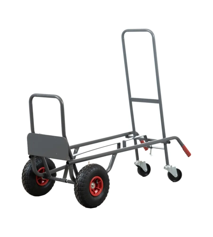 Attrezzatura Giardinaggio-EuroGarden Carrello portalegna a 2 posizioni in metallo verniciato portata 250 kg 57x56x117 cm