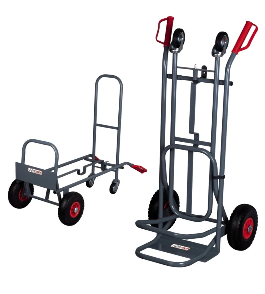 Attrezzatura Giardinaggio-Ribimex Carrello professionale universale 2 in 1 in metallo verniciato.