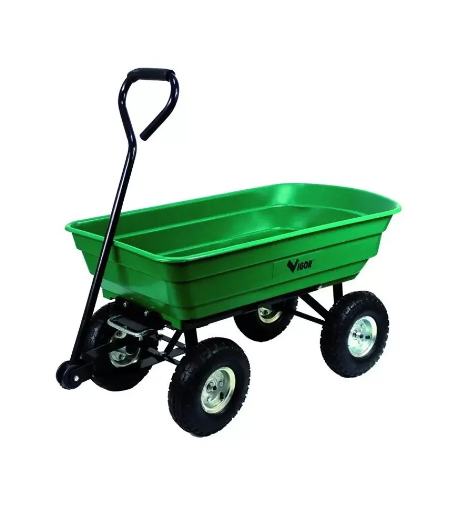 Attrezzatura Giardinaggio- Carrello ribaltabile con 4 ruote 75 litri portata 200kg - blinky