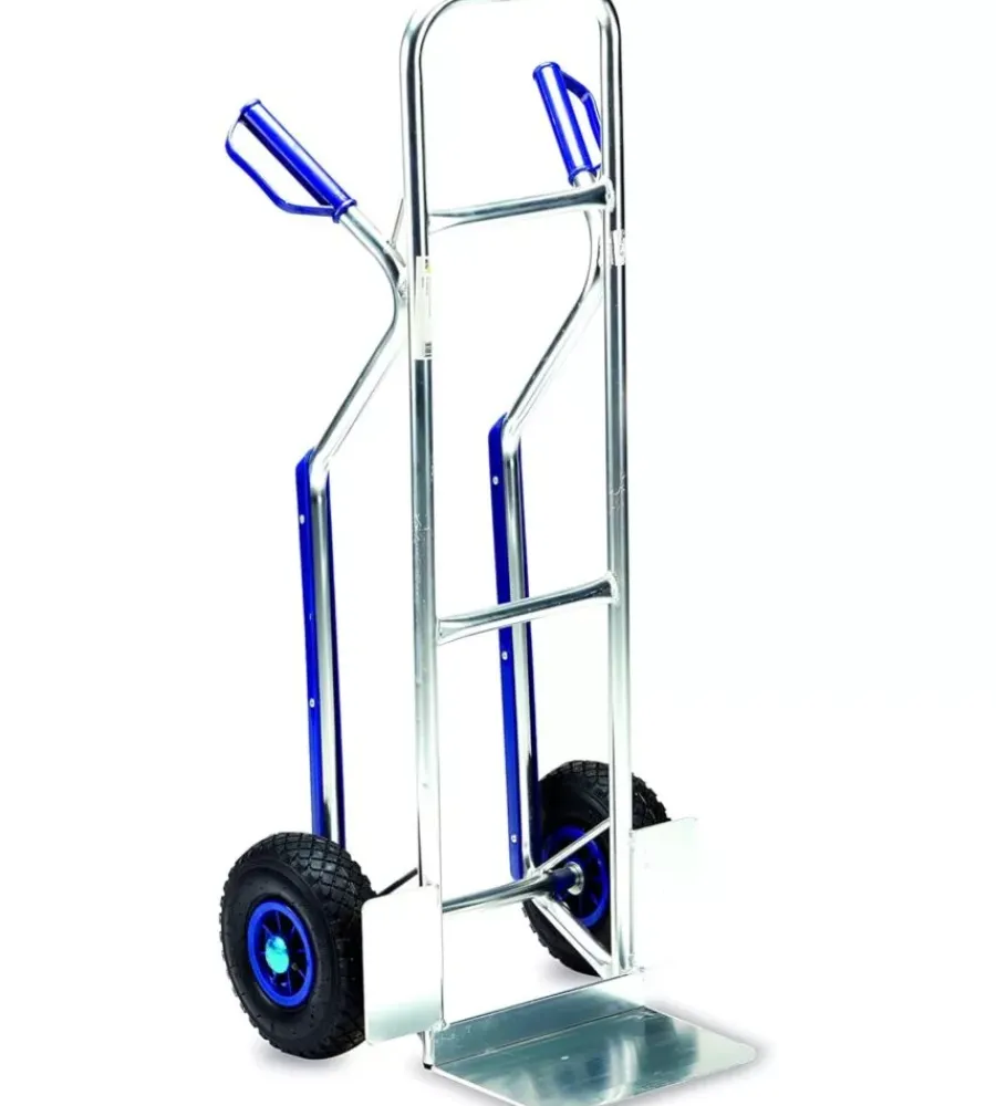 Attrezzatura Giardinaggio- Carrello trasporto per pacchi essenza in alluminio con portata massima 150 kg 48x49x117 cm