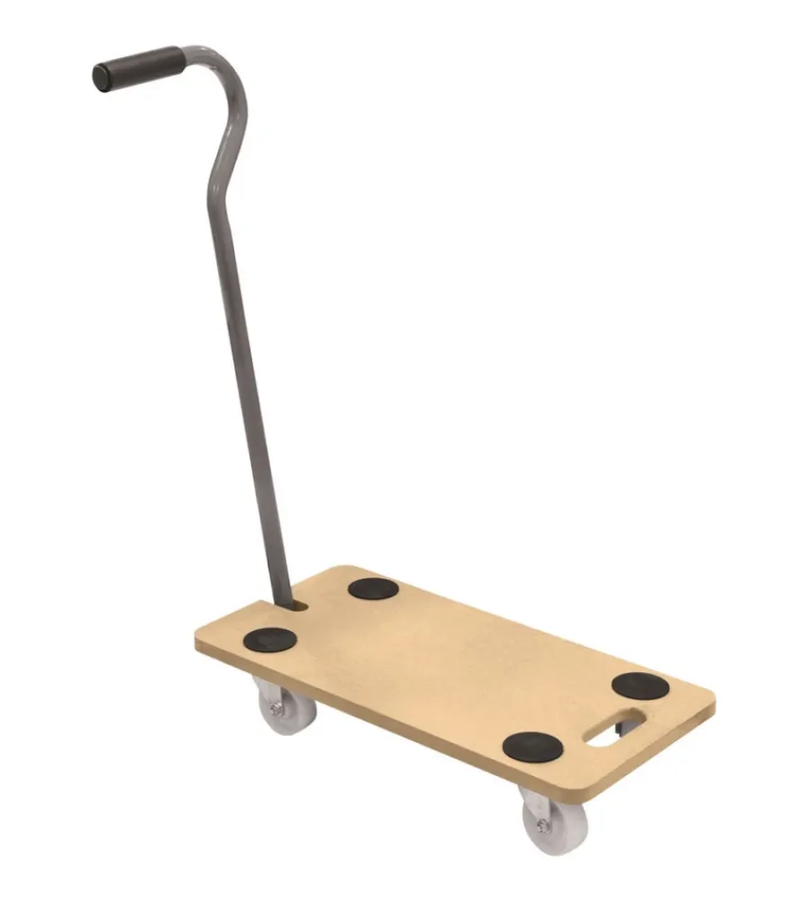 Easy System Attrezzatura Giardinaggio|Carrello trasporto pieghevole con manico e ruote pivotanti in legno portata 200 kg 58x29x1,8 cm