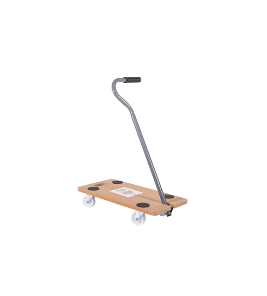 Easy System Attrezzatura Giardinaggio|Carrello trasporto pieghevole con manico e ruote pivotanti in legno portata 200 kg 58x29x1,8 cm
