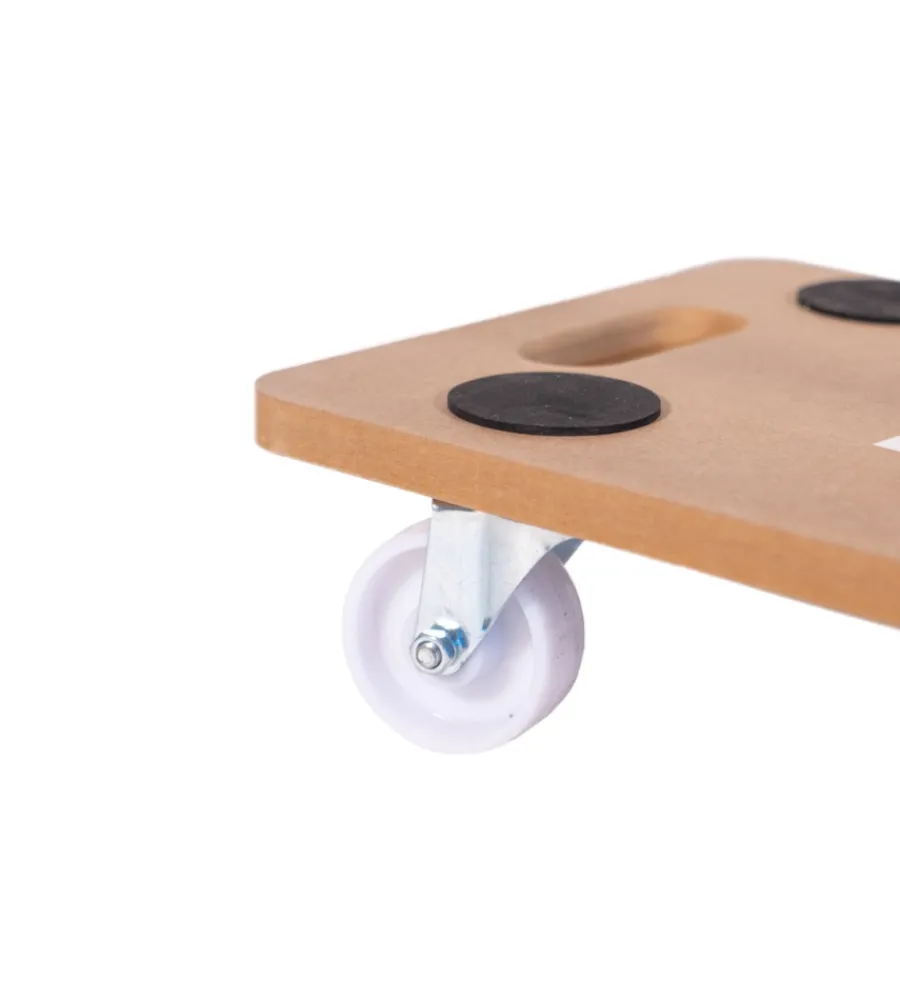 Easy System Attrezzatura Giardinaggio|Carrello trasporto pieghevole con manico e ruote pivotanti in legno portata 200 kg 58x29x1,8 cm