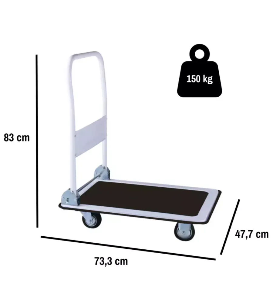 Best Carrello trasporto pieghevole con manico e ruote pivotanti in acciaio portata 150 kg 73,3x47,7x83 cm Attrezzatura Giardinaggio