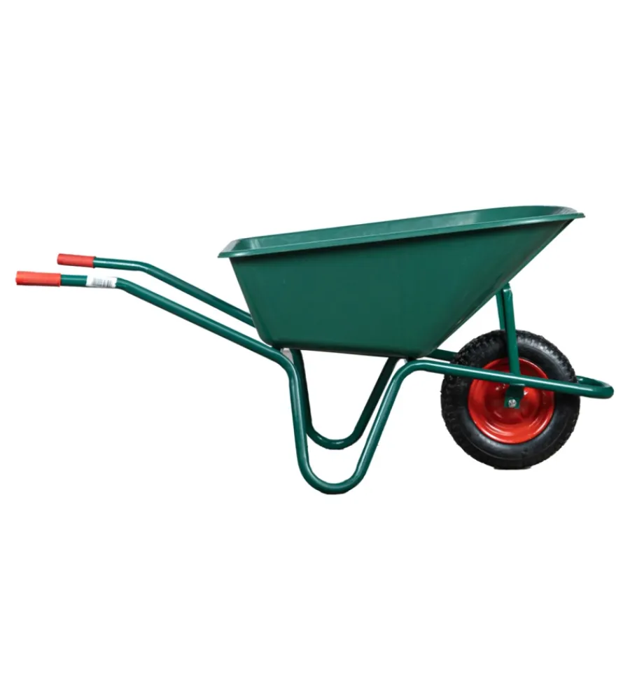 Attrezzatura Giardinaggio- Carriola da giardino con vasca in pvc da 100 litri e telaio in acciaio