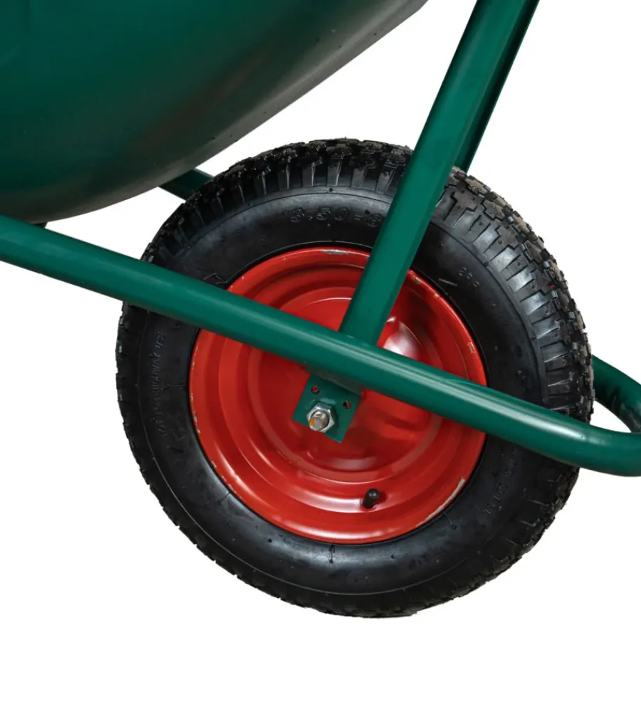 Attrezzatura Giardinaggio- Carriola da giardino con vasca in pvc da 100 litri e telaio in acciaio